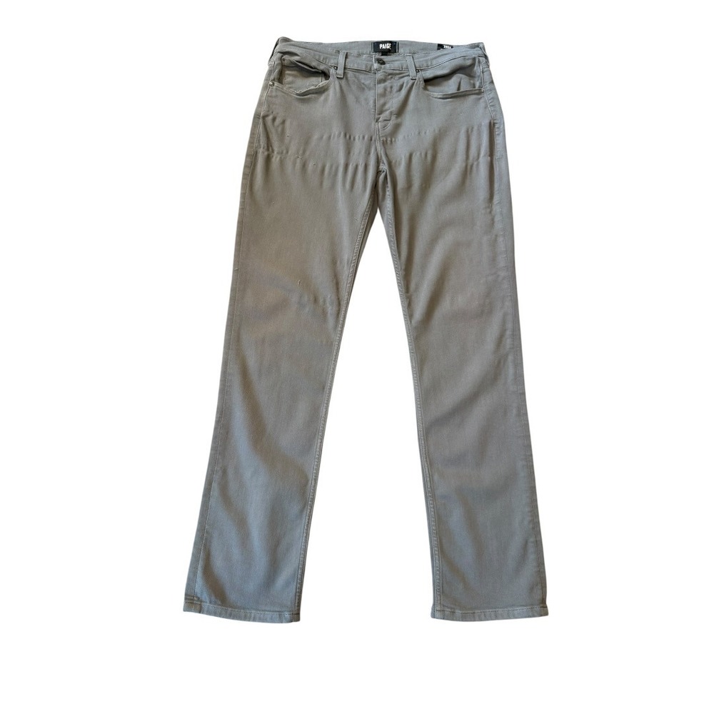 Paige Federal Slim Straight Pants Mens 33 Iron Road Grey M655799-5685‎ Stretch